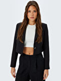 Kruvaze Yaka Crop Blazer Ceket