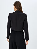 Kruvaze Yaka Crop Blazer Ceket