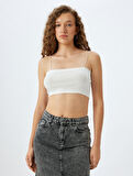 Fitilli İp Askılı Slim Fit Crop Kadın Atlet