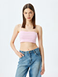 Fitilli İp Askılı Slim Fit Crop Kadın Atlet