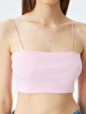 Fitilli İp Askılı Slim Fit Crop Kadın Atlet
