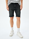 Normal Bel 5 Cepli Slim Fit Jean Şort