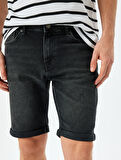 Normal Bel 5 Cepli Slim Fit Jean Şort
