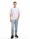 Pamuklu Cepli Loose Fit Jean Pantolon - Steve Jean