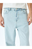 Normal Bel Pamuklu Bol Baggy Jean Pantolon