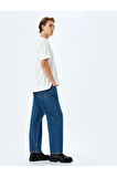 Normal Bel Pamuklu Bol Baggy Jean Pantolon