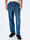 Normal Bel Pamuklu Baggy Jean Pantolon