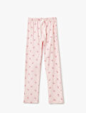 Pamuklu Kedi Baskılı Kısa Kollu Pijama Takımı