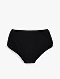 Drape Detaylı Yüksek Bel Bikini Altı