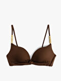 Boncuk Detaylı Push-Up Bikini Üstü