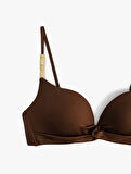 Boncuk Detaylı Push-Up Bikini Üstü