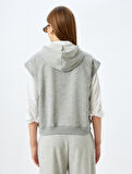 Kolsuz Kapüşonlu Sweatshirt Baskı Detaylı Rahat Kalıp