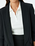 Drape Detaylı 3/4 Uzun Kollu Blazer Ceket
