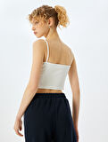 İp Askılı Kolsuz Slim Fit Crop Kadın Bluz