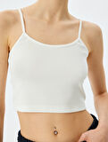 İp Askılı Kolsuz Slim Fit Crop Kadın Bluz
