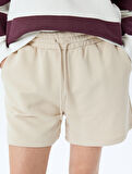 Cep Detaylı Beli Bağcıklı Rahat Kalıp Şort