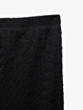 Yüksek Bel Slim Fit Yırtmaç Detaylı Astarlı Midi Kalem Etek