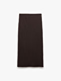 Yüksek Bel Slim Fit Midi Kalem Etek Bürümcük
