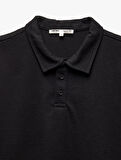 Kısa Kollu Dokulu Regular Fit Polo Yaka Tişört
