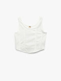 Pamuklu Slim Fit U Yaka Kalın Askılı Crop Atlet