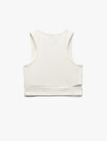 Pencere Detaylı Slim Fit Bürümcük Kolsuz Bisiklet Yaka Crop Atlet