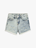 Pamuklu Basic Denim Şort