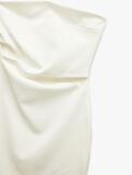 Scuba Krep Kumaş Drape Detaylı Mini Straplez Elbise