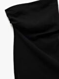 Scuba Krep Kumaş Drape Detaylı Mini Straplez Elbise
