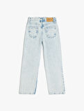 Taş Detaylı Regular Fit Kot Pantolon - Straight Fit Jean