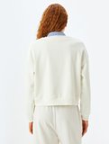 Üç İplik Şardonlu Bisiklet Yaka Pamuklu Basic Sweatshirt