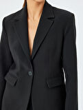 Slim Fit Uzun Kollu Kapaklı Cep Detaylı Klasik Blazer Ceket