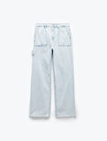Kesik Paça Pamuklu Regular Fit Denim Pantolon - Wide Leg Jeans