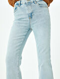 Yüksek Bel İspanyol Paça Denim Pantolon - Flare Jean