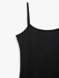 Slim Fit İnce Askılı Uzun Elbise