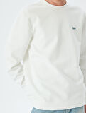 Bisiklet Yaka Basic Pamuk Karışımlı Minimal Baskılı Sweatshirt