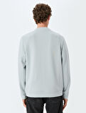 Bisiklet Yaka Basic Pamuk Karışımlı Minimal Baskılı Sweatshirt