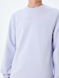 Bisiklet Yaka Pamuklu Basic Sweatshirt
