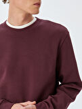 Bisiklet Yaka Pamuklu Basic Sweatshirt