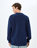 Bisiklet Yaka Pamuklu Basic Sweatshirt
