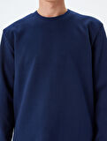 Bisiklet Yaka Pamuklu Basic Sweatshirt