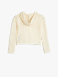 Kapşonlu Sweatshirt File Detaylı Uzun Kollu