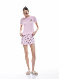 Viskon Bisiklet Yaka Koala Baskılı Şortlu Pijama Takımı
