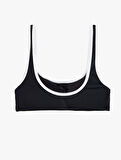 Astarlı Mat Kumaş U Yaka Spor Bikini Üstü