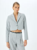 Kruvaze Crop Blazer Ceket