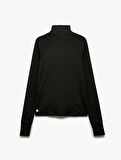 Fermuarlı Cep Detaylı Dik Yaka Slim Fit Spor Sweatshirt