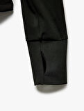 Fermuarlı Cep Detaylı Dik Yaka Slim Fit Spor Sweatshirt