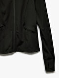 Fermuarlı Cep Detaylı Dik Yaka Slim Fit Spor Sweatshirt