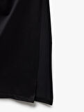 İnce Askılı Yan Pencere Detaylı Midi Bodycon Elbise