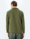 Uzun Kollu Pamuk Karışımlı Basic Polo Yaka Sweatshirt
