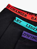 Beli Lastikli Pamuklu 3'lü Boxer Seti